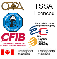 OPCA Member, POST Trained, TSSA Certified contractor, CFIB membership, Transport Canada certified, ESA contractor